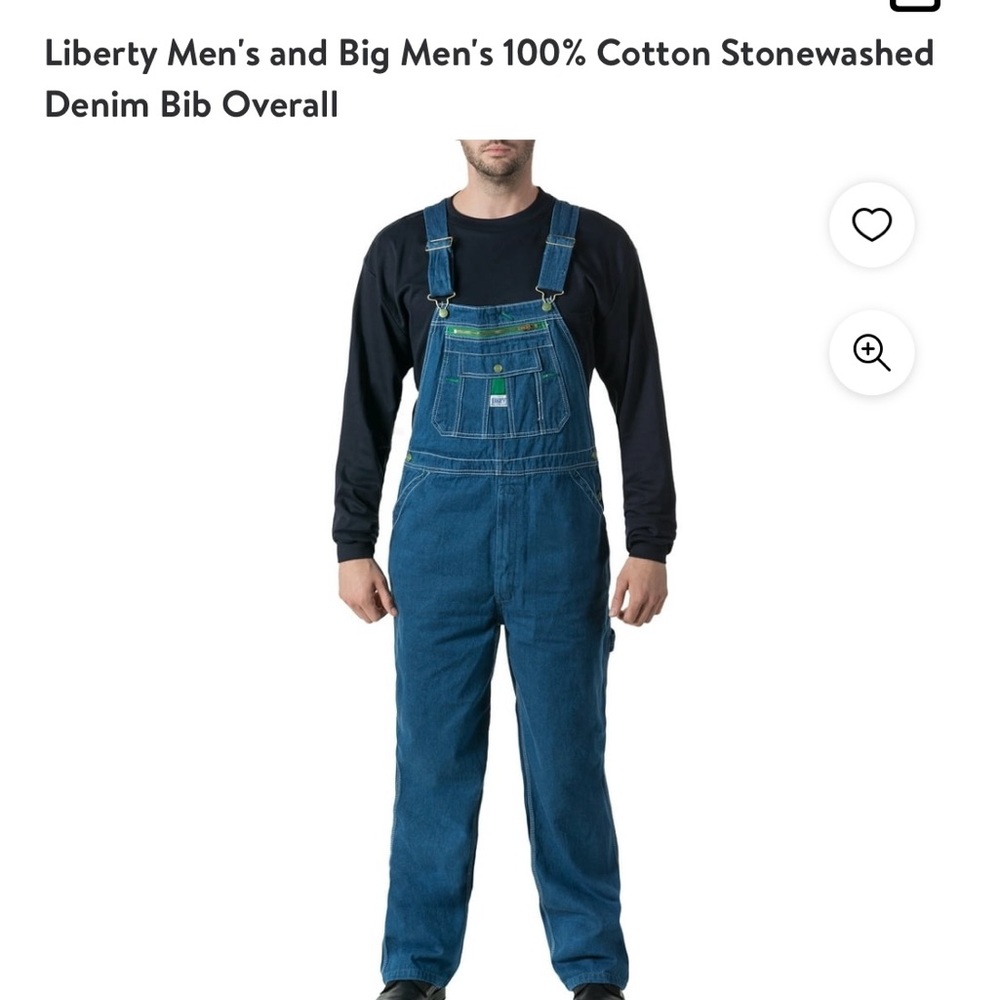 Brand New Liberty Men’s Cotton Stonewashed Denim Bib Overall